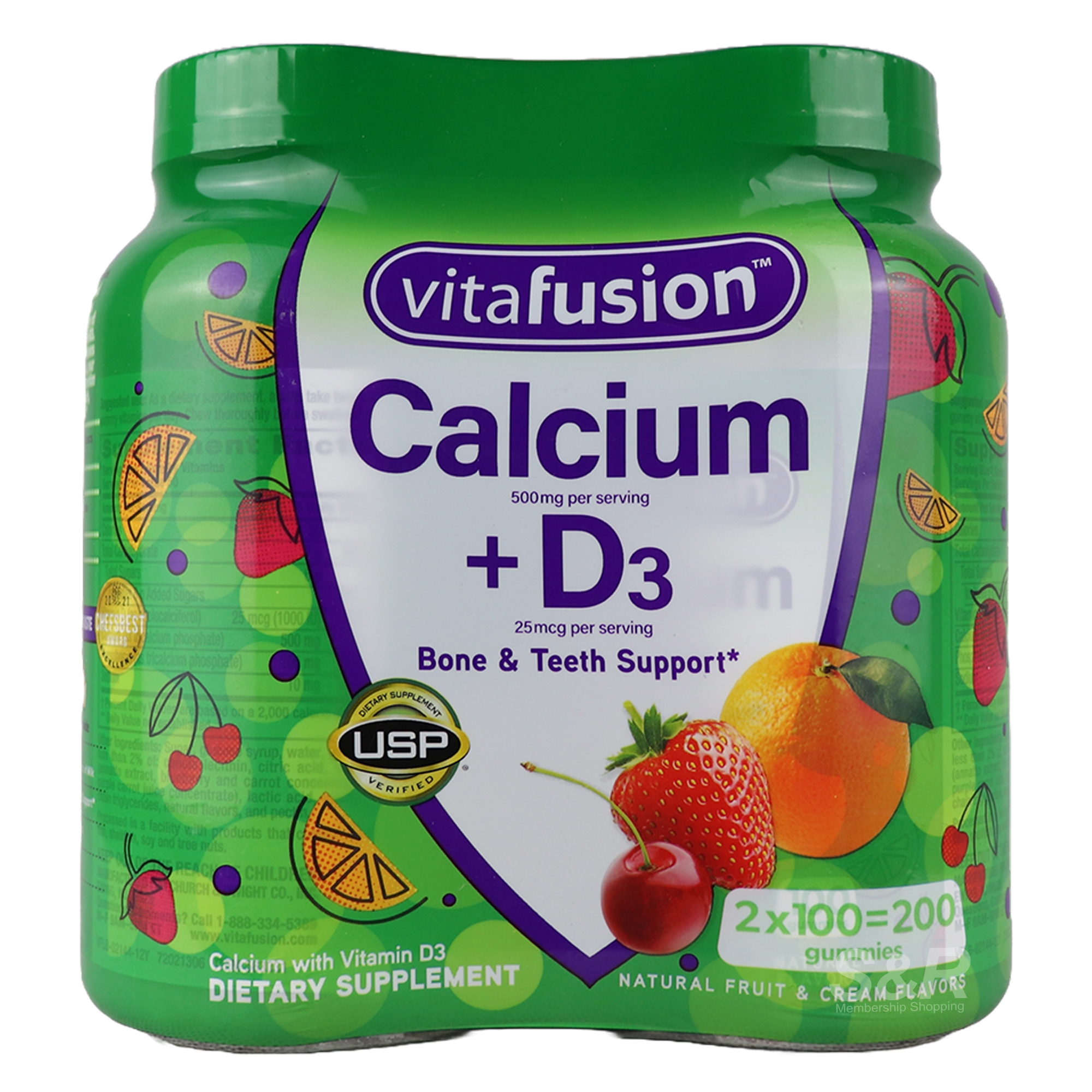 Vitafusion Calcium + D3 2x100 Gummies